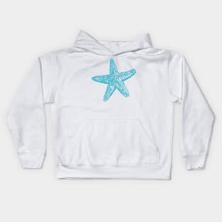 Starfish, Aqua Blue Kids Hoodie